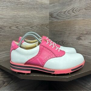 Number Pink white golf shoes made In japan